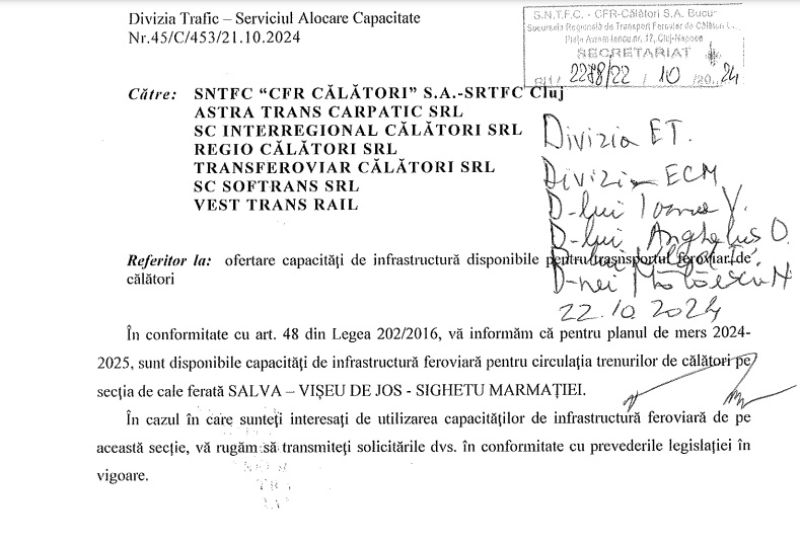 După acuzele de șpagă și valul de nemulțumire, CFR Călători face pasul înapoi și mai ține deschisă linia ferată Salva-Sighet încă un an