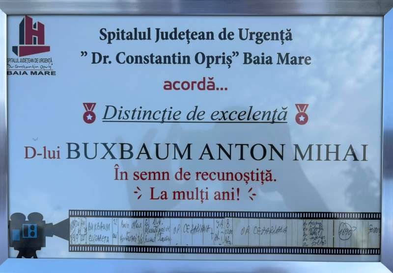 Gest emoționant la Spitalul Județean de Urgență „Dr. Constantin Opriș” din Baia Mare
