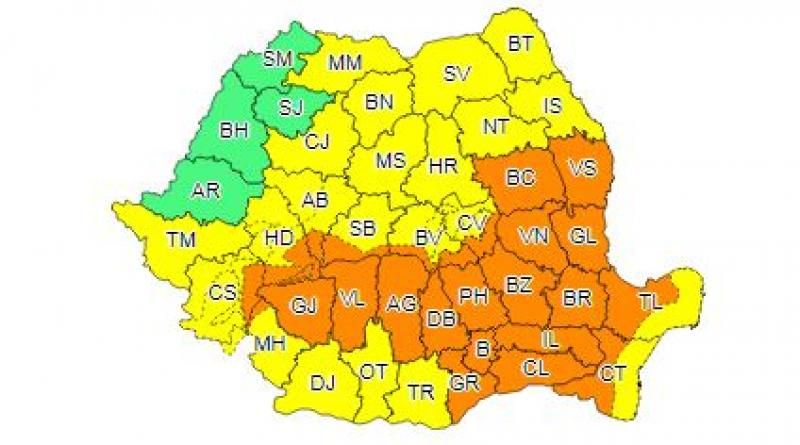 Cod portocaliu de ploi în jumătate din țară. Cod galben în Maramureș
