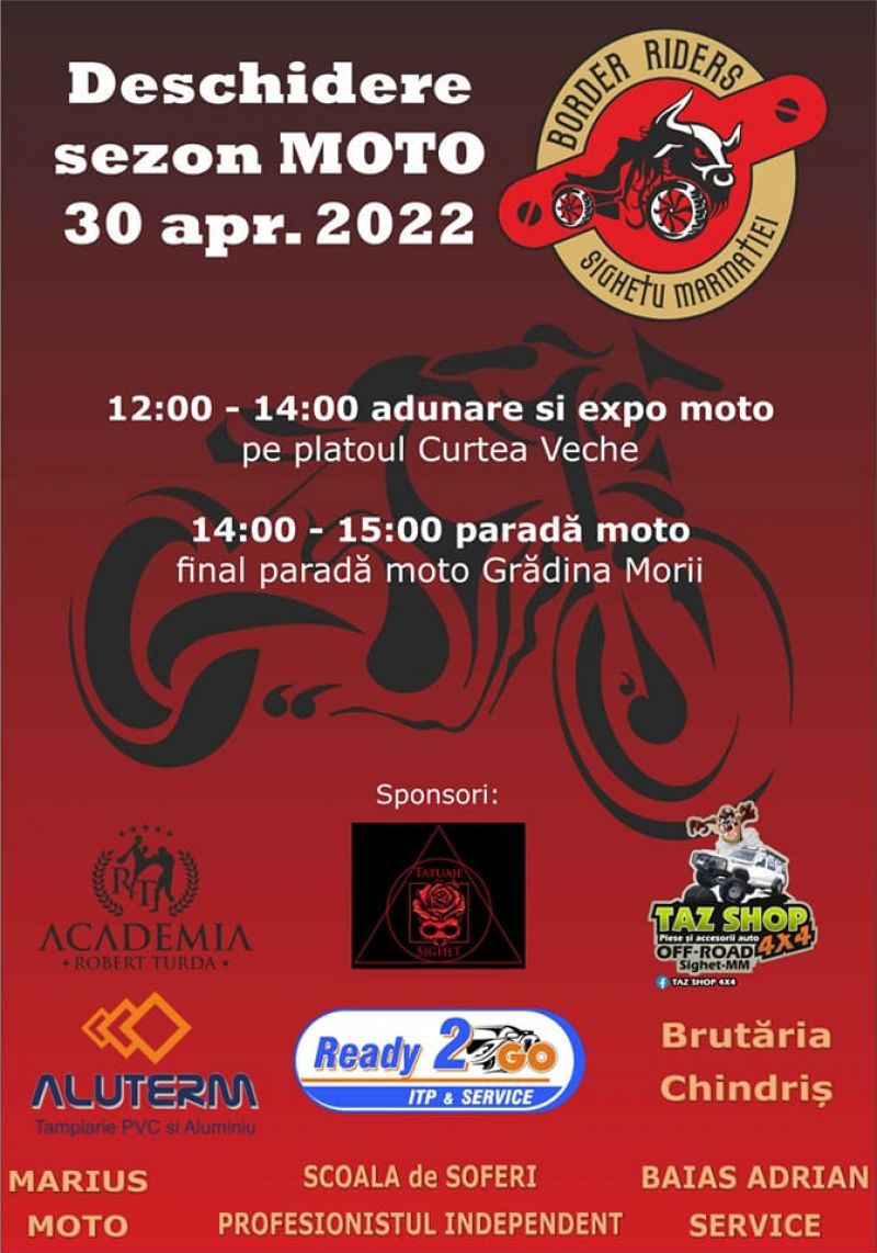 Clubul “Border Riders” organizează evenimentul ”Deschiderea sezonului moto 2022” la Sighetu Marmației